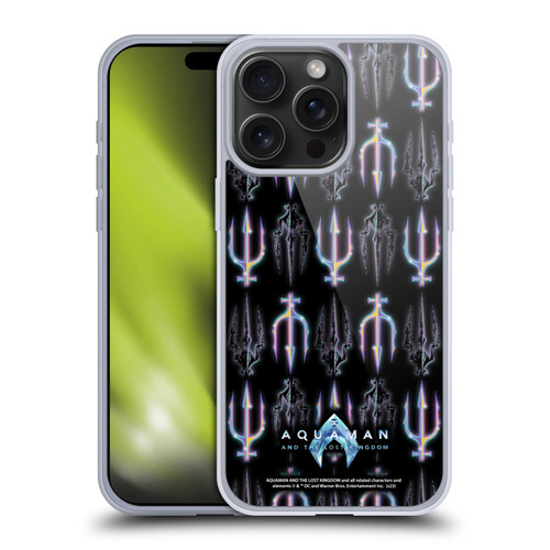 Aquaman And The Lost Kingdom Graphics Trident Pattern Soft Gel Case for Apple iPhone 15 Pro Max