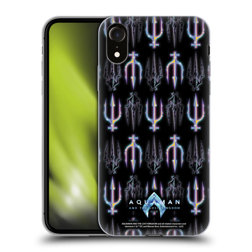 Aquaman And The Lost Kingdom Graphics Trident Pattern Soft Gel Case for Apple iPhone XR