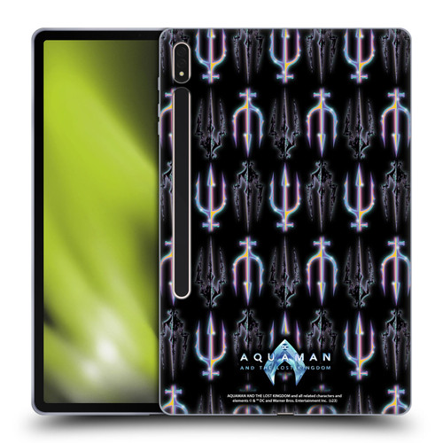 Aquaman And The Lost Kingdom Graphics Trident Pattern Soft Gel Case for Samsung Galaxy Tab S8 Plus