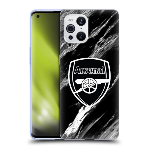 Arsenal FC Crest Patterns Marble Soft Gel Case for OPPO Find X3 / Pro