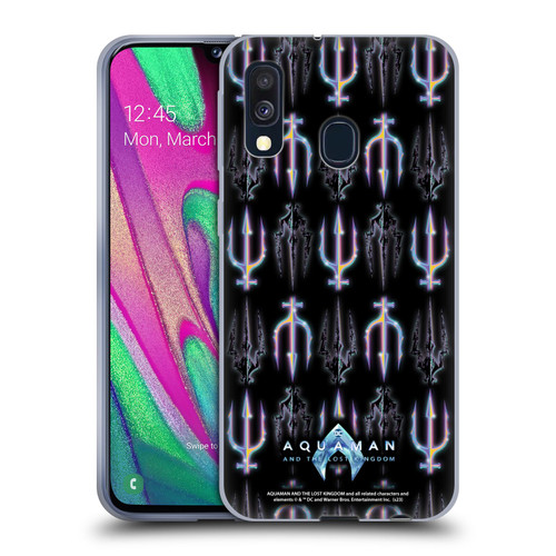 Aquaman And The Lost Kingdom Graphics Trident Pattern Soft Gel Case for Samsung Galaxy A40 (2019)