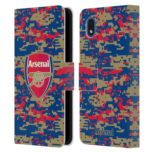 Arsenal FC Crest Patterns Digital Camouflage Leather Book Wallet Case Cover For Samsung Galaxy A01 Core (2020)