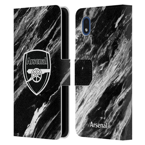Arsenal FC Crest Patterns Marble Leather Book Wallet Case Cover For Samsung Galaxy A01 Core (2020)