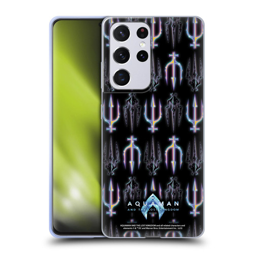 Aquaman And The Lost Kingdom Graphics Trident Pattern Soft Gel Case for Samsung Galaxy S21 Ultra 5G