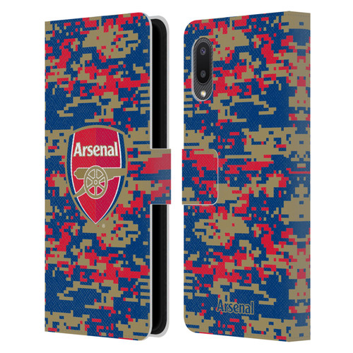 Arsenal FC Crest Patterns Digital Camouflage Leather Book Wallet Case Cover For Samsung Galaxy A02/M02 (2021)