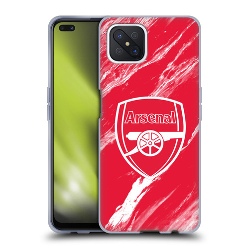 Arsenal FC Crest Patterns Red Marble Soft Gel Case for OPPO Reno4 Z 5G