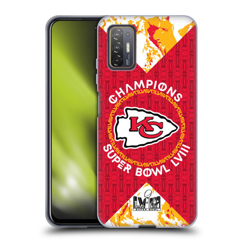 NFL 2024 Super Bowl LVIII Champions Kansas City Chiefs Patterns Soft Gel Case for HTC Desire 21 Pro 5G
