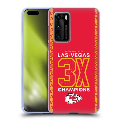 NFL 2024 Super Bowl LVIII Champions Kansas City Chiefs 3x Champ Soft Gel Case for Huawei P40 5G