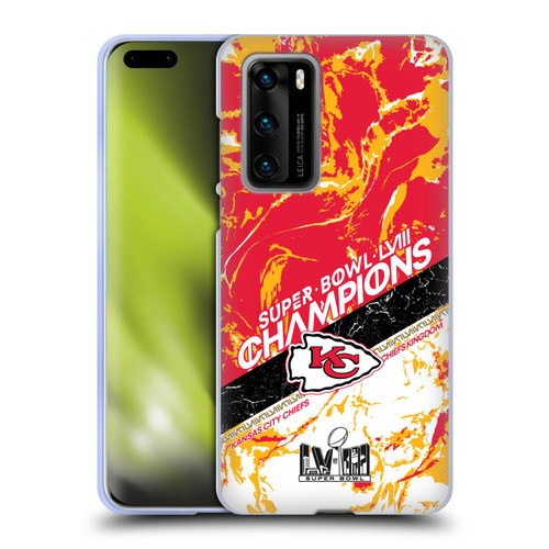 NFL 2024 Super Bowl LVIII Champions Kansas City Chiefs Marble Soft Gel Case for Huawei P40 5G