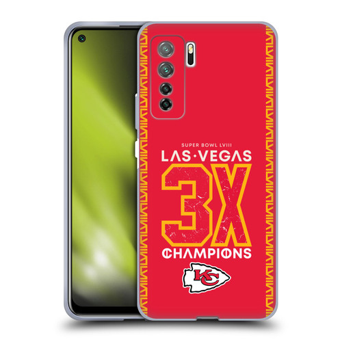 NFL 2024 Super Bowl LVIII Champions Kansas City Chiefs 3x Champ Soft Gel Case for Huawei Nova 7 SE/P40 Lite 5G