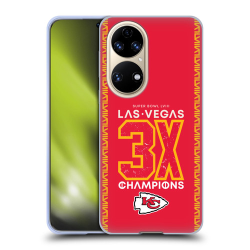 NFL 2024 Super Bowl LVIII Champions Kansas City Chiefs 3x Champ Soft Gel Case for Huawei P50