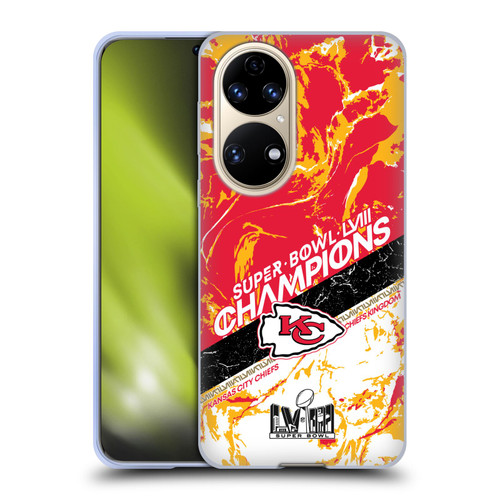 NFL 2024 Super Bowl LVIII Champions Kansas City Chiefs Marble Soft Gel Case for Huawei P50