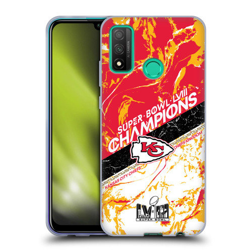 NFL 2024 Super Bowl LVIII Champions Kansas City Chiefs Marble Soft Gel Case for Huawei P Smart (2020)