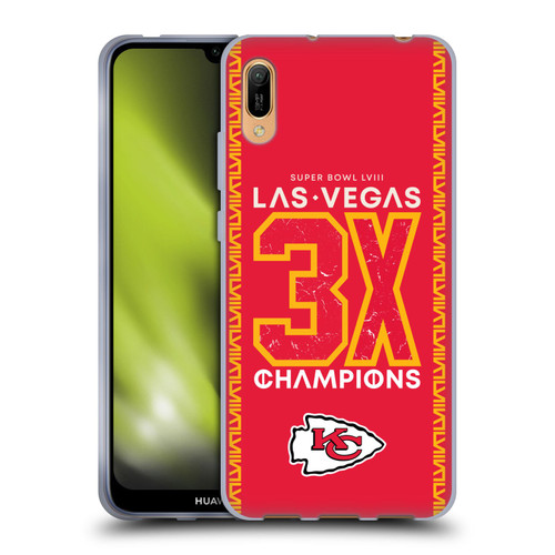 NFL 2024 Super Bowl LVIII Champions Kansas City Chiefs 3x Champ Soft Gel Case for Huawei Y6 Pro (2019)