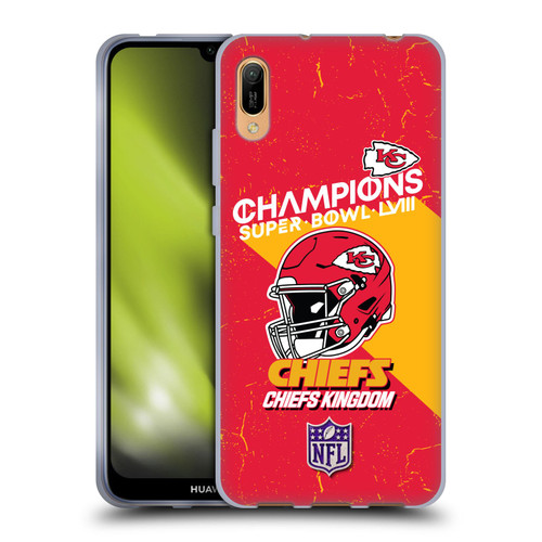 NFL 2024 Super Bowl LVIII Champions Kansas City Chiefs Helmet Soft Gel Case for Huawei Y6 Pro (2019)