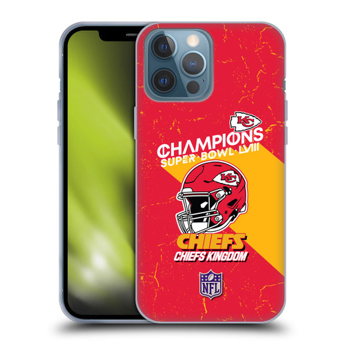 NFL 2024 Super Bowl LVIII Champions Kansas City Chiefs Helmet Soft Gel Case for Apple iPhone 13 Pro Max