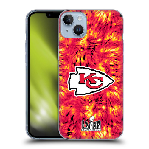 NFL 2024 Super Bowl LVIII Champions Kansas City Chiefs Tie Dye Soft Gel Case for Apple iPhone 14 Plus