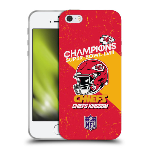 NFL 2024 Super Bowl LVIII Champions Kansas City Chiefs Helmet Soft Gel Case for Apple iPhone 5 / 5s / iPhone SE 2016