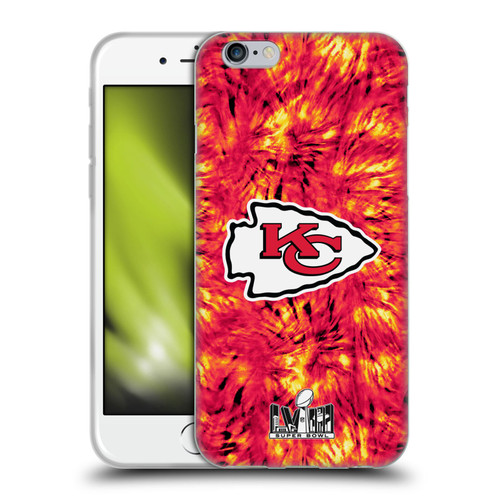 NFL 2024 Super Bowl LVIII Champions Kansas City Chiefs Tie Dye Soft Gel Case for Apple iPhone 6 / iPhone 6s