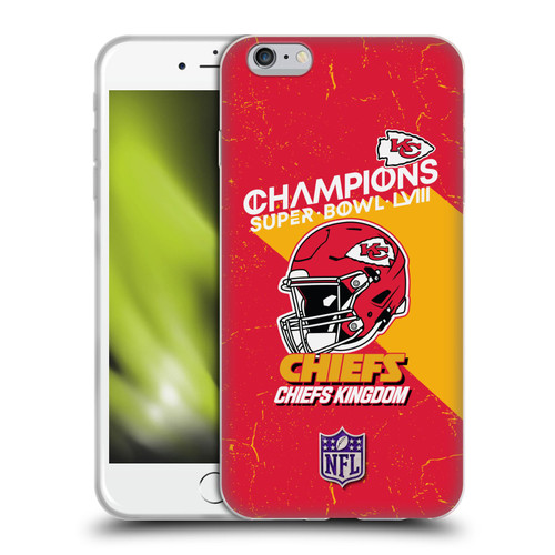 NFL 2024 Super Bowl LVIII Champions Kansas City Chiefs Helmet Soft Gel Case for Apple iPhone 6 Plus / iPhone 6s Plus