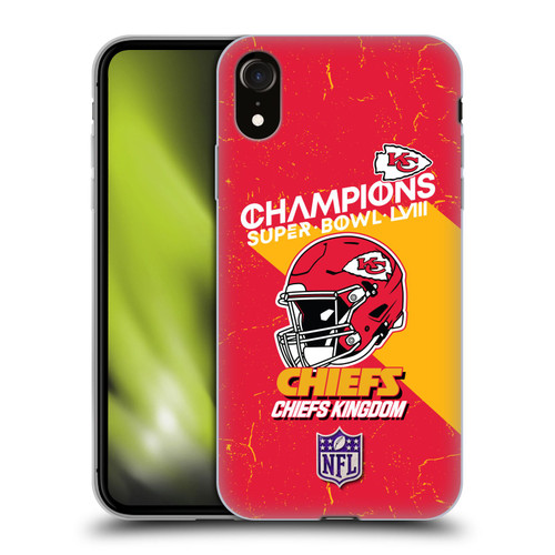 NFL 2024 Super Bowl LVIII Champions Kansas City Chiefs Helmet Soft Gel Case for Apple iPhone XR