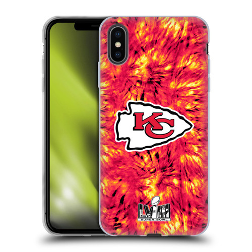 NFL 2024 Super Bowl LVIII Champions Kansas City Chiefs Tie Dye Soft Gel Case for Apple iPhone XS Max