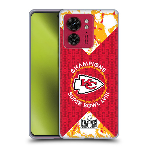 NFL 2024 Super Bowl LVIII Champions Kansas City Chiefs Patterns Soft Gel Case for Motorola Moto Edge 40