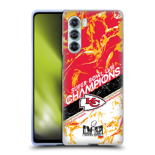 NFL 2024 Super Bowl LVIII Champions Kansas City Chiefs Marble Soft Gel Case for Motorola Edge S30 / Moto G200 5G