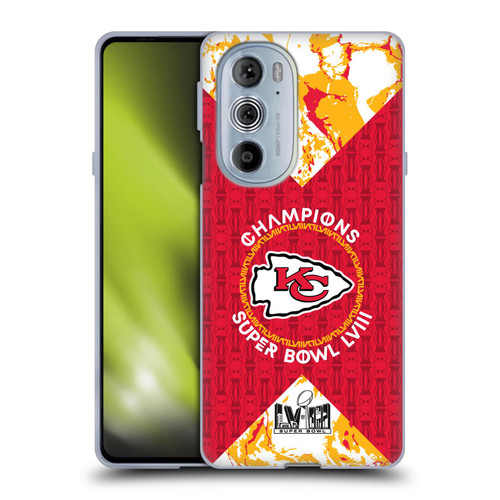 NFL 2024 Super Bowl LVIII Champions Kansas City Chiefs Patterns Soft Gel Case for Motorola Edge X30