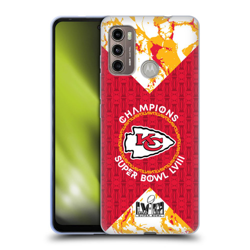 NFL 2024 Super Bowl LVIII Champions Kansas City Chiefs Patterns Soft Gel Case for Motorola Moto G60 / Moto G40 Fusion