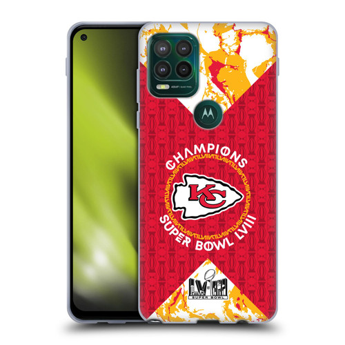 NFL 2024 Super Bowl LVIII Champions Kansas City Chiefs Patterns Soft Gel Case for Motorola Moto G Stylus 5G 2021
