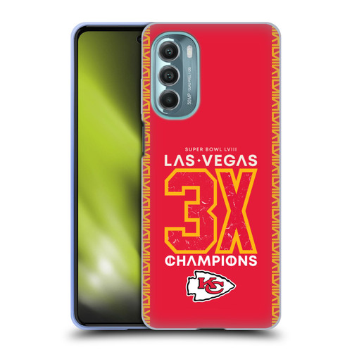 NFL 2024 Super Bowl LVIII Champions Kansas City Chiefs 3x Champ Soft Gel Case for Motorola Moto G Stylus 5G (2022)