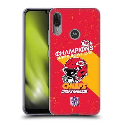 NFL 2024 Super Bowl LVIII Champions Kansas City Chiefs Helmet Soft Gel Case for Motorola Moto E6 Plus