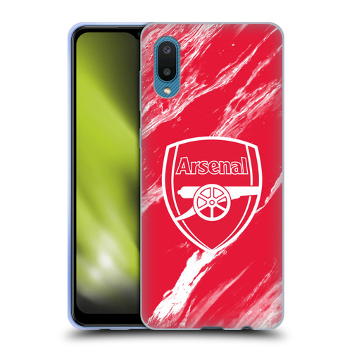Arsenal FC Crest Patterns Red Marble Soft Gel Case for Samsung Galaxy A02/M02 (2021)