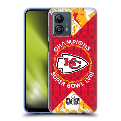 NFL 2024 Super Bowl LVIII Champions Kansas City Chiefs Patterns Soft Gel Case for Motorola Moto G53 5G
