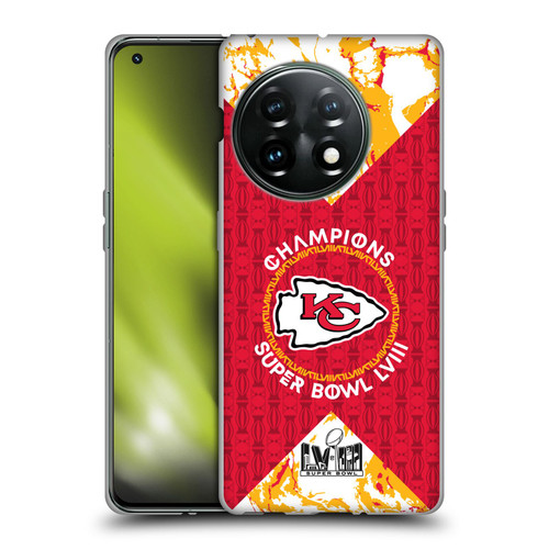 NFL 2024 Super Bowl LVIII Champions Kansas City Chiefs Patterns Soft Gel Case for OnePlus 11 5G