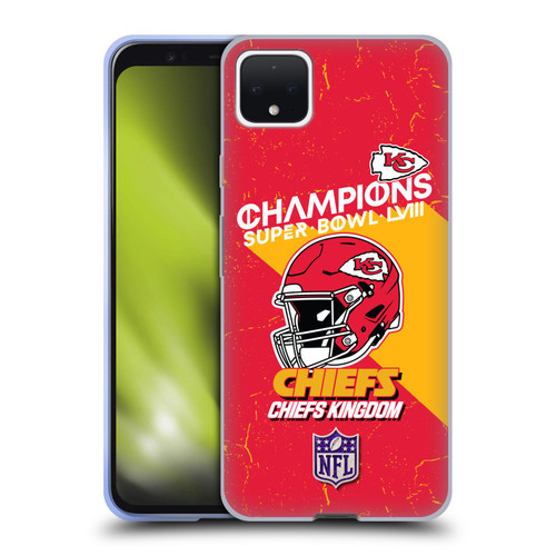 NFL 2024 Super Bowl LVIII Champions Kansas City Chiefs Helmet Soft Gel Case for Google Pixel 4 XL