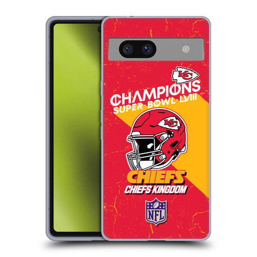 NFL 2024 Super Bowl LVIII Champions Kansas City Chiefs Helmet Soft Gel Case for Google Pixel 7a