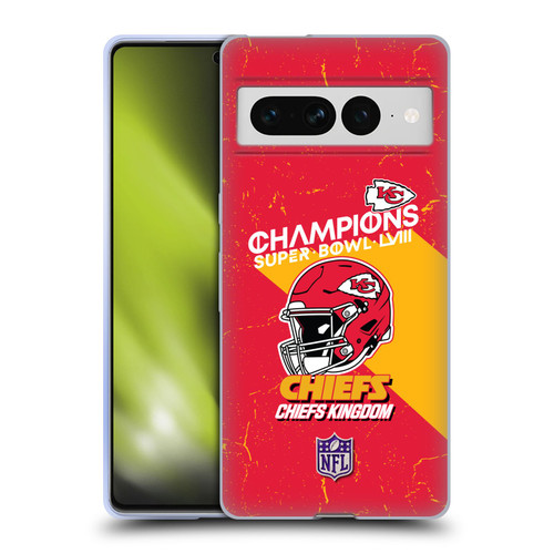 NFL 2024 Super Bowl LVIII Champions Kansas City Chiefs Helmet Soft Gel Case for Google Pixel 7 Pro