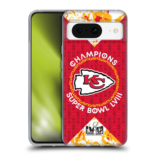 NFL 2024 Super Bowl LVIII Champions Kansas City Chiefs Patterns Soft Gel Case for Google Pixel 8