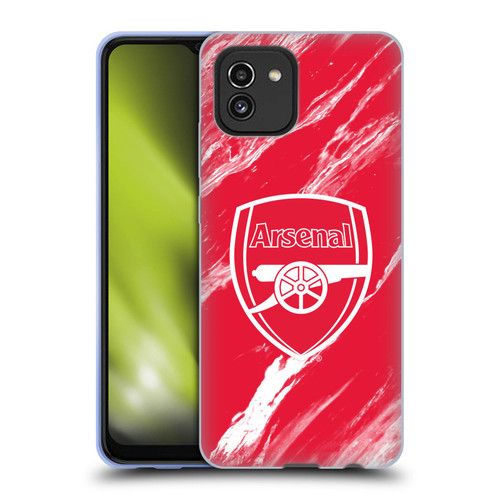 Arsenal FC Crest Patterns Red Marble Soft Gel Case for Samsung Galaxy A03 (2021)