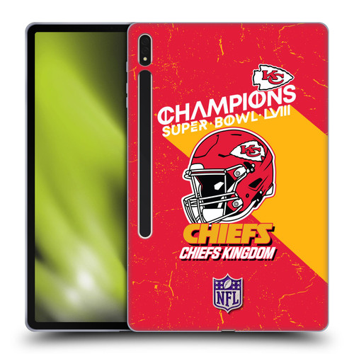 NFL 2024 Super Bowl LVIII Champions Kansas City Chiefs Helmet Soft Gel Case for Samsung Galaxy Tab S8 Plus