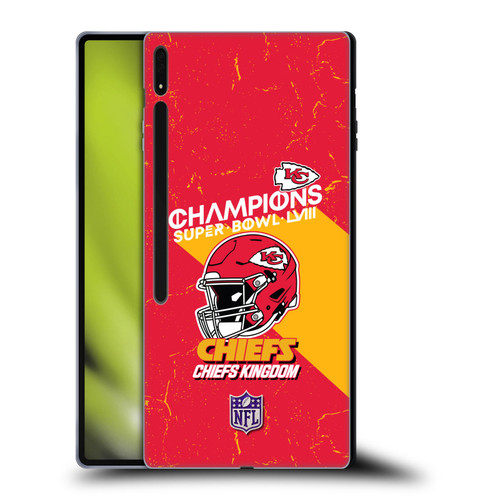 NFL 2024 Super Bowl LVIII Champions Kansas City Chiefs Helmet Soft Gel Case for Samsung Galaxy Tab S8 Ultra