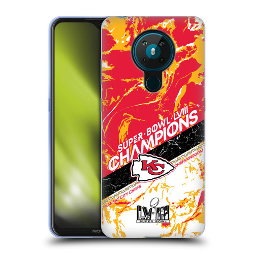 NFL 2024 Super Bowl LVIII Champions Kansas City Chiefs Marble Soft Gel Case for Nokia 5.3