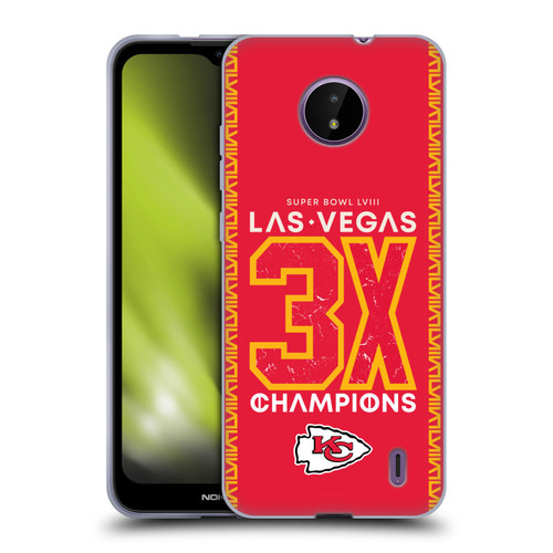 NFL 2024 Super Bowl LVIII Champions Kansas City Chiefs 3x Champ Soft Gel Case for Nokia C10 / C20