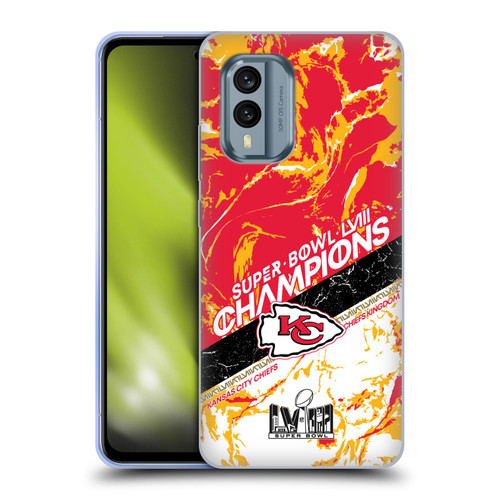 NFL 2024 Super Bowl LVIII Champions Kansas City Chiefs Marble Soft Gel Case for Nokia X30