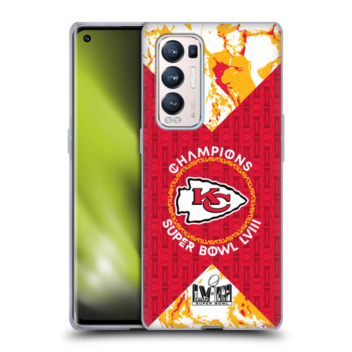 NFL 2024 Super Bowl LVIII Champions Kansas City Chiefs Patterns Soft Gel Case for OPPO Find X3 Neo / Reno5 Pro+ 5G