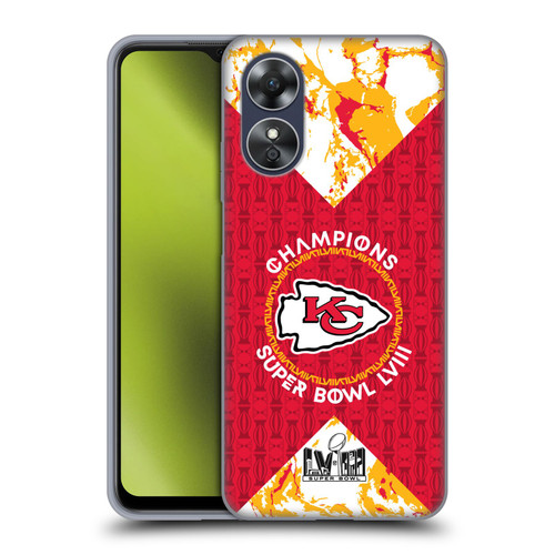 NFL 2024 Super Bowl LVIII Champions Kansas City Chiefs Patterns Soft Gel Case for OPPO A17