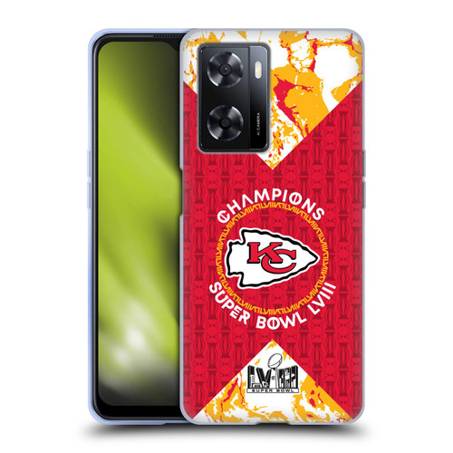 NFL 2024 Super Bowl LVIII Champions Kansas City Chiefs Patterns Soft Gel Case for OPPO A57s