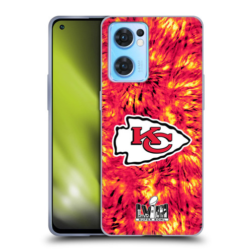 NFL 2024 Super Bowl LVIII Champions Kansas City Chiefs Tie Dye Soft Gel Case for OPPO Reno7 5G / Find X5 Lite